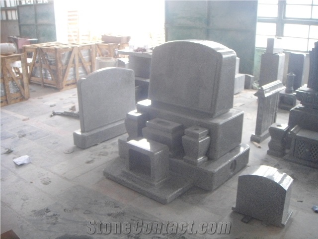 Asian Style Tombstone 07, Grey Granite Japanese, Korean