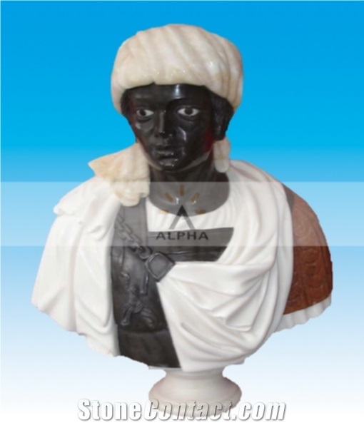 Black Man Marble Statue-bust
