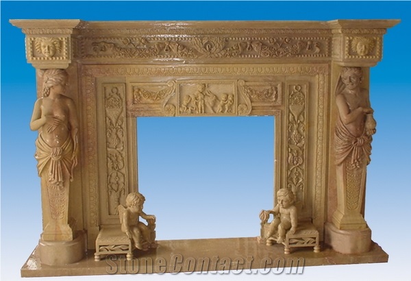 Large Marble Fireplace Mantel Yellow Marble Fireplace Mantel