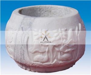 White Marble Planter