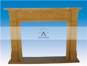 Topaz Yellow Marble Fireplace Mantel