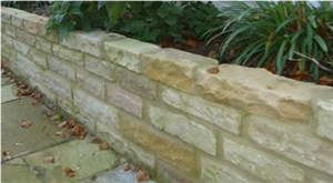 Mint Yellow Garden Walling, Mint Yellow Sandstone Garden Wall
