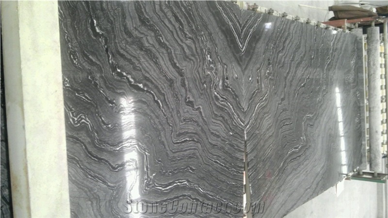 Black Forest Marble Slabs, Black Wood Vein Marble Slabs