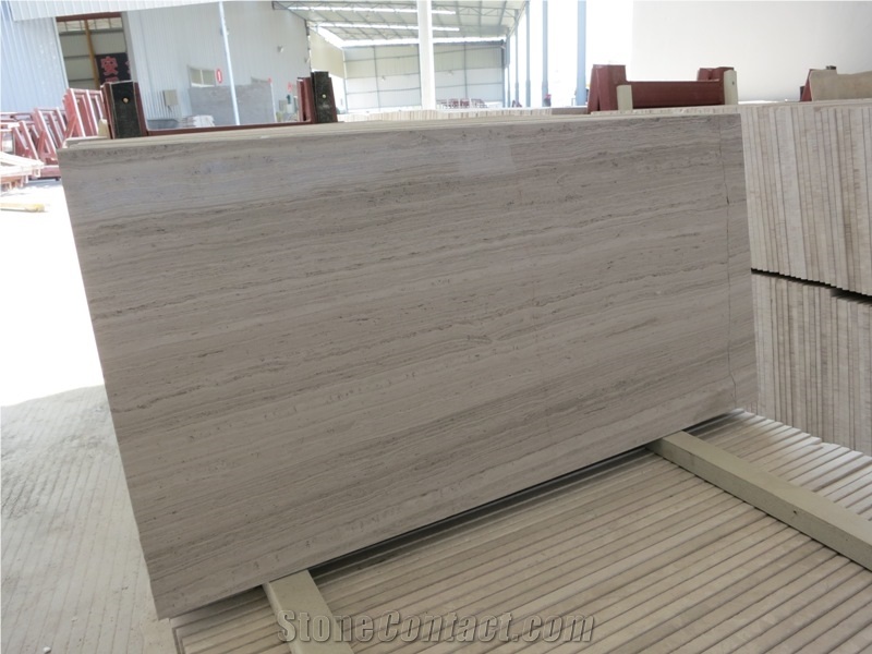 White Wood Grain Marble Slabs & Tiles