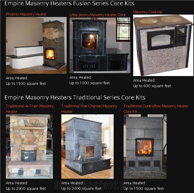 Empire Masonry Heaters, Grey Soapstone Masonry Heaters