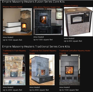 Empire Masonry Heaters, Grey Soapstone Masonry Heaters