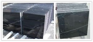 Chinese White Stripe in Black Marble