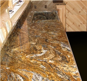 Magma Gold Granite Kitchen Countertop, Magma Gold Yellow Granite Kitchen Countertops