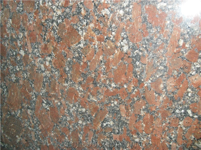 Polished Santiago Red Granite Slabs, Ukraine Red Granite