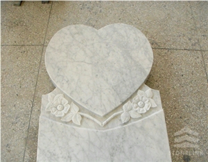 Monument Head, Bianco Carrara Marble Tombstone, Bianco Carrara White Marble Tombstone