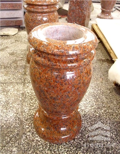 Tianshan Red Granite Monument Vase, Monument Acessary, China Red Granite Urn, Vase