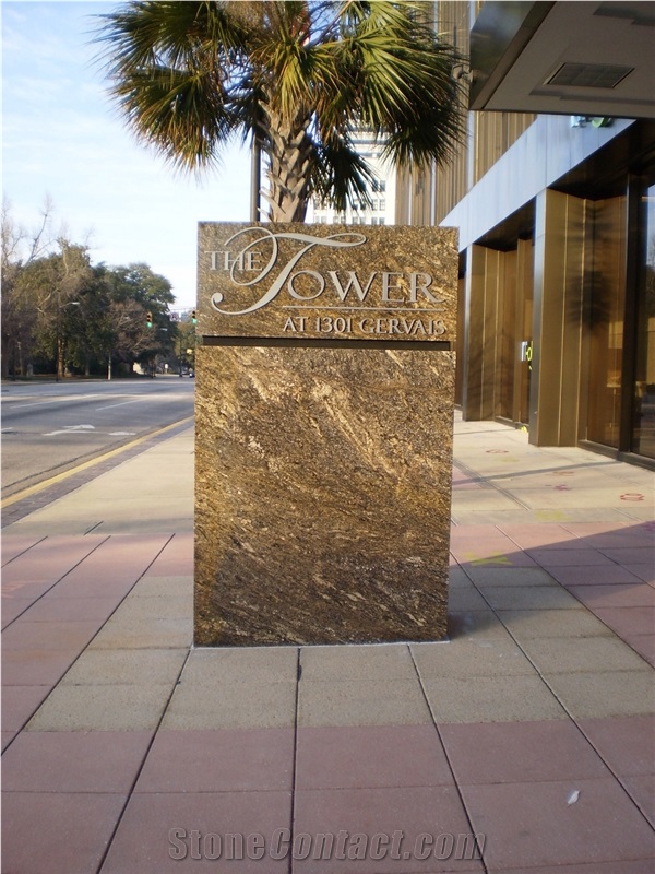 Granite Signage, Cosmos Brown Granite Sign from United States