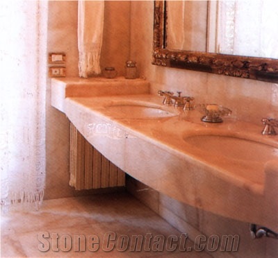 Rosa Del Garda Pink Marble Bathroom Design