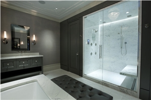 Mugla White Marble Shower, Bathroom Top