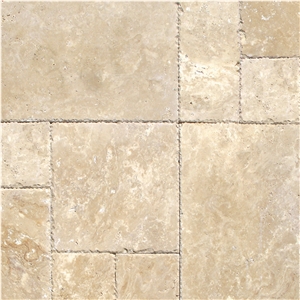 Tuscany Beige Travertine Chiseled Edge Pattern