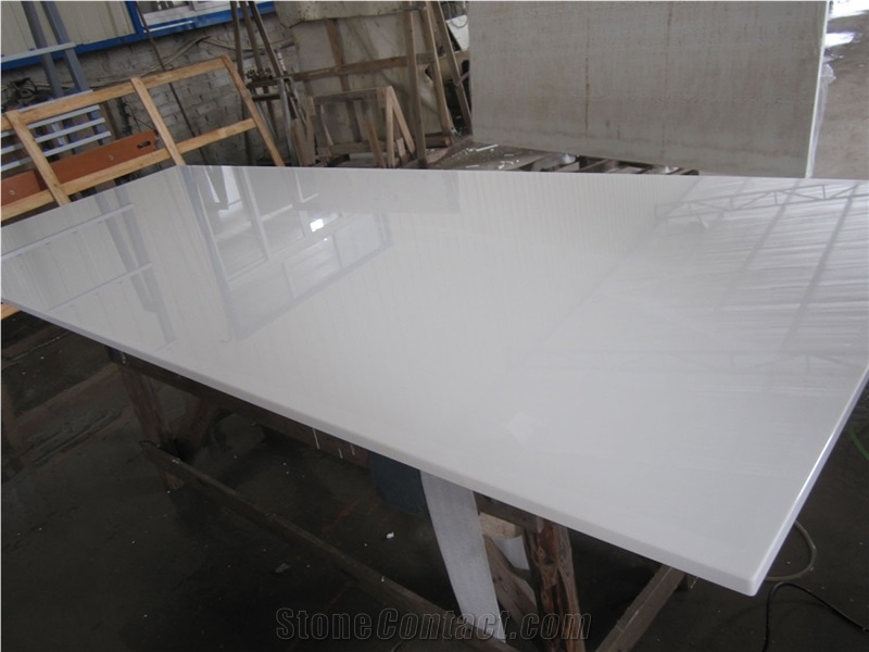Pure White Artificial Marble Slabs from China