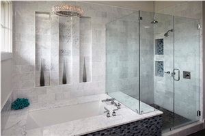 Bianco Carrara B Marble Bathroom Design, Bianco Carrara B White Marble Bathroom Design