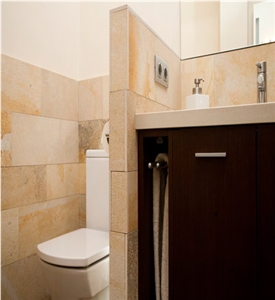 Solnhofen Stone Limestone Bathroom Design, Solnhofen Stone Yellow Limestone Bathroom Design