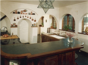 Hand-crafted Delabole Slate Worktops, Delabole Blue Slate Kitchen Countertops