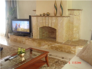 Cappucino Marble Fireplace, Cappucino Beige Marble Fireplace