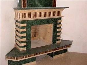 Verde Guatemala Marble Fireplace