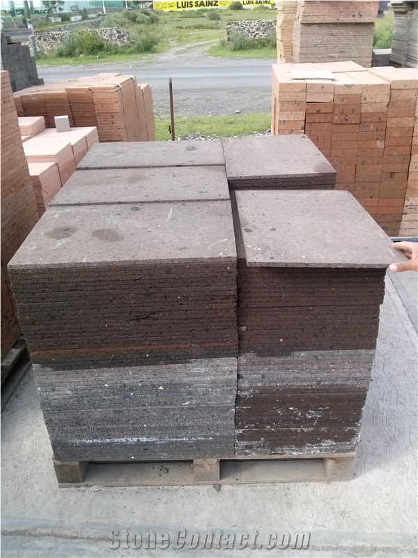 Rosa Cantera Red Sandstone Tiles, Mexico Red- Rosa Cantera Sawn Cut Tiles