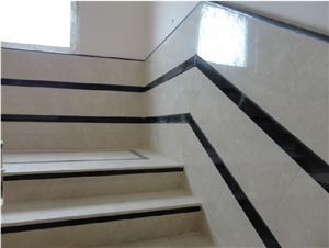 Crema Barla Marble Staircase, Wall Tiles, Crema Barla Beige Marble Staircase