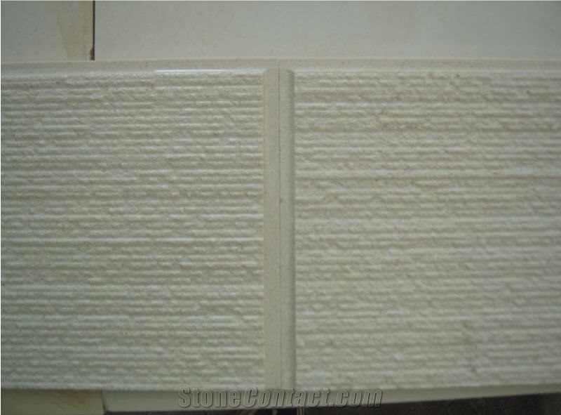 Limra Limestone Chiseled Wall Cladding, Limra Beige Limestone Wall