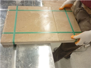 Santa Royal Marble Brushed and Chiseled Edge Tiles, Turkey Beige Marble