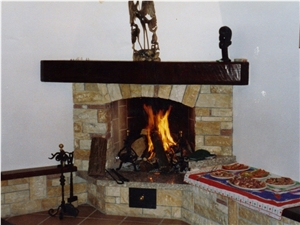 Pietra Dorica Sandstone Fireplace, Pietra Dorica Yellow Sandstone Fireplace