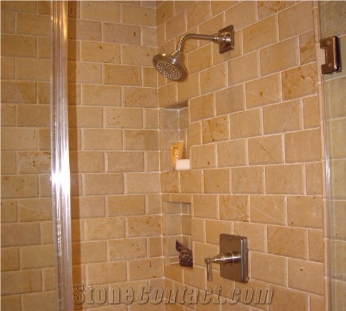 Beige Maya Limestone Shower Wall Tiles