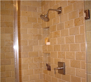 Beige Maya Limestone Shower Wall Tiles