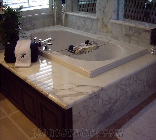 Calacatta Luna Marble Bath Tub Deck, Calacatta Luna White Marble Bath Tub