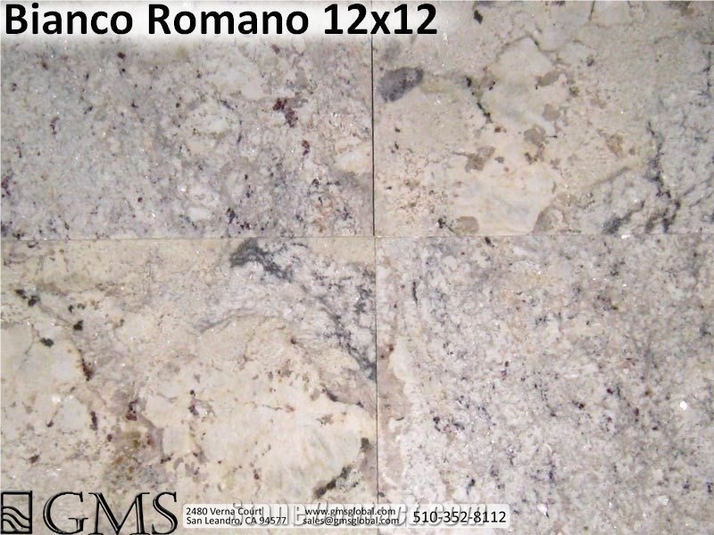 Bianco Romano 12x12 Granite Tiles, Brazil White Granite