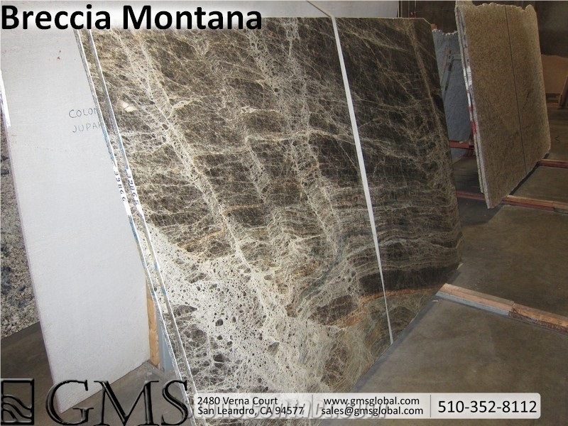 Breccia Montana Granite Slabs, Brazil Brown Granite