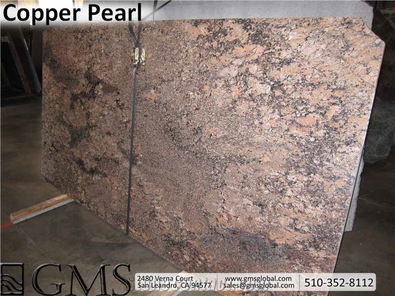 Copper Pearl Granite Slabs, Brazil Brown Granite