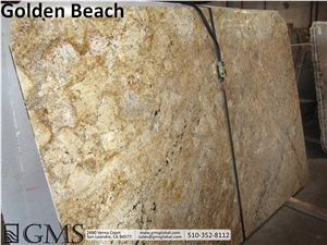 Golden Beach Granite Slabs, Brazil Yellow Granite