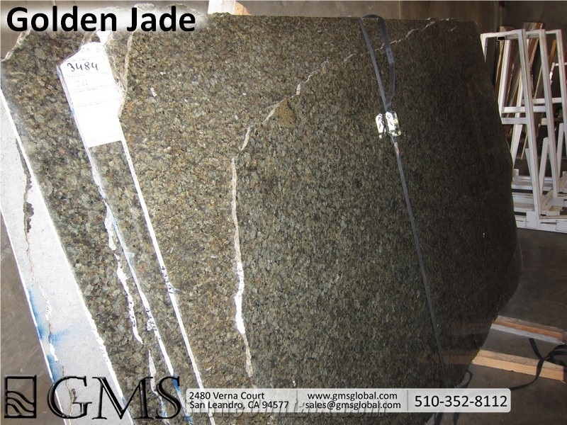 Golden Jade Granite Slabs Brazil Green Granite From United States