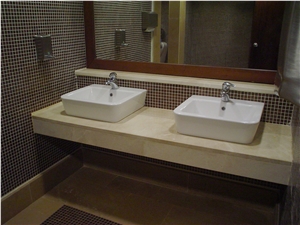 Crema Mocha Limestone Bathroom VanityTop, Crema Mocha Beige Limestone Bath Tops