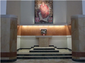 Skala Sandstone Altar Design, Skala Beige Sandstone Furniture
