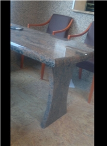 Hallandia Granite Table Stand, Hallandia Red Granite Table Stand