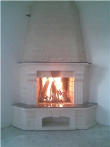 Blanco Ibiza Marble Fireplace, Turkey Blanco Ibiza White Marble Fireplace