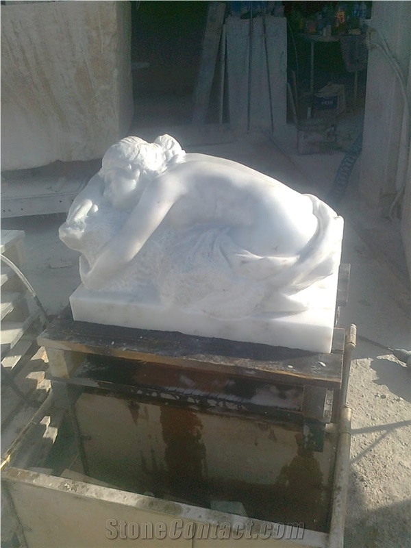 Byblis Mugla White Marble Sculpture