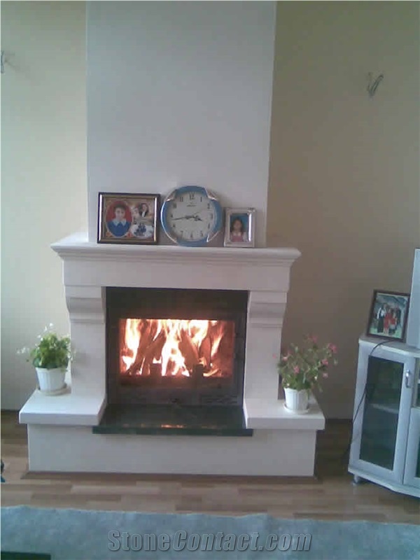 Fireplace in Milas Royal White Marble