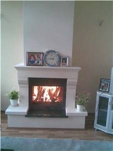 Fireplace in Milas Royal White Marble