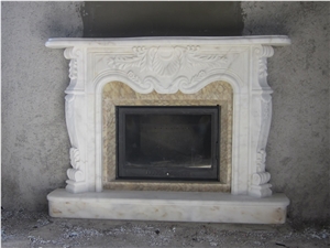 Fireplace in Turkey Absolute White Marble