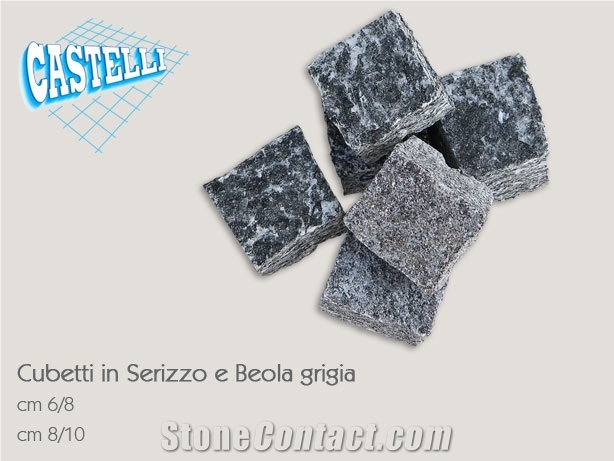Beola Grigia Servezzo Quartzite Cube Stone, Beola Grigia Servezzo Grey Quartzite Cube Stone