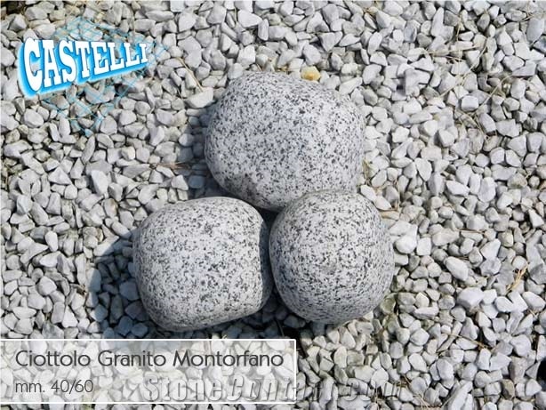 Bianco Montorfano Granite Pebble Stone, Bianco Montorfano White Granite Pebble Stone