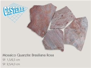 Brazilian Rosa Quartzite Random Flagstone, Rosa Pink Quartzite Random Flagstone