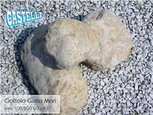 Giallo Mori Limestone Pebbles, Giallo Mori Yellow Limestone Pebbles